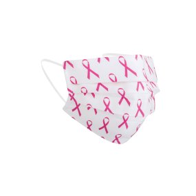 Pink Ribbon Mondkap - Wit Lintje