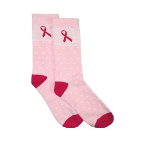 Pink Ribbon Sokken White Dots