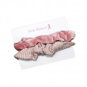 Pink Ribbon - Scrunchie set á 2 Roze