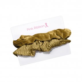 Pink Ribbon - Scrunchie set á 2 Goud