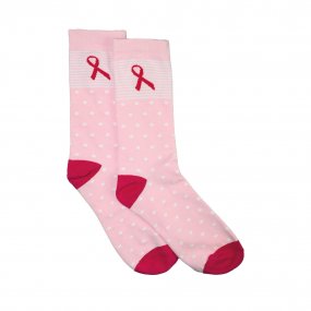 Pink Ribbon Sokken White Dots